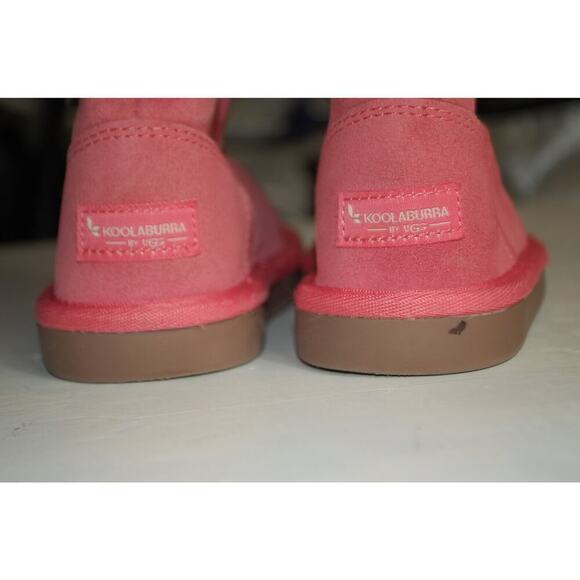 Koolaburra by UGG Youth Size 7 Aribel Short Pink Suede Faux Fur Round Toe - Picture 9 of 9